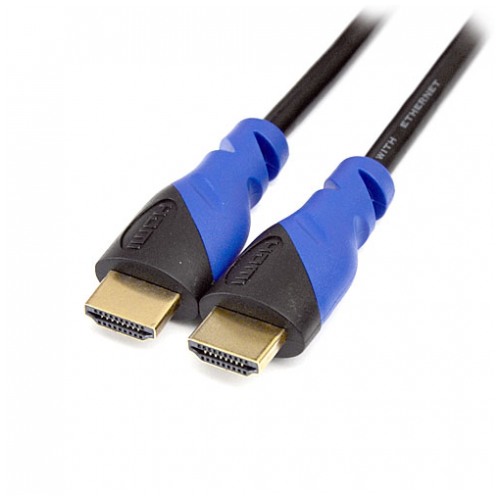 картинка Кабель DeTech HDMI A-A v1.4 Black-Blue 30 AWG 2М от магазина КомпьютерЦентр