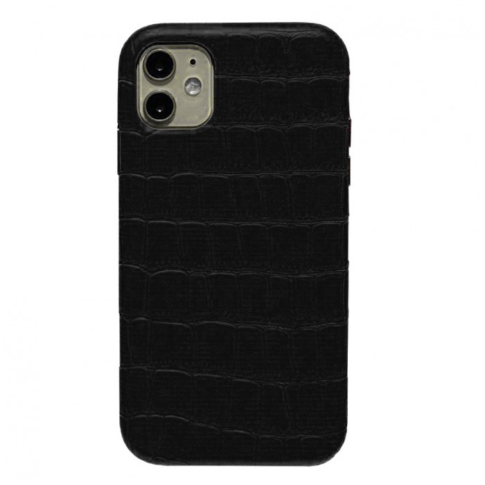 картинка Чехол Crocodile Leather Case for iPhone 12 Pro Black от магазина КомпьютерЦентр