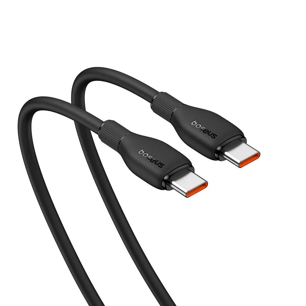 картинка Кабель Baseus Pudding Series Fast Charging Cable Type-C to Type-C 100W 2m Cluster Black от магазина КомпьютерЦентр