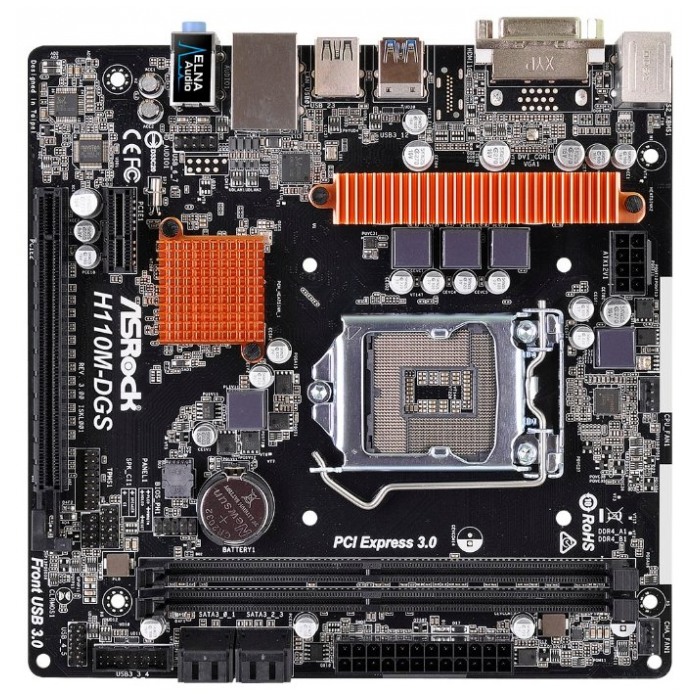 картинка Материнская плата ASRock H110M-DGS R3.0 (H110M-DGS R3.0) от магазина КомпьютерЦентр