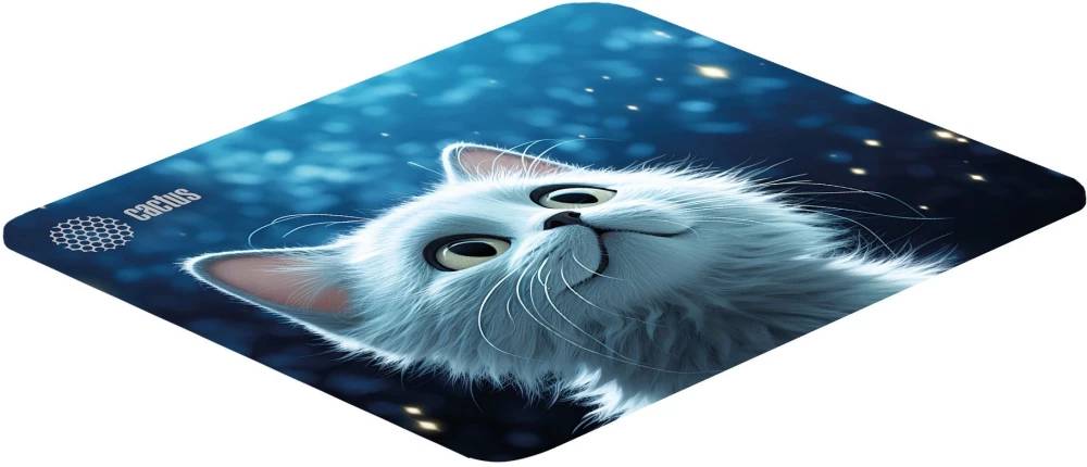 картинка Коврик для мыши Cactus White Cat 220x180x2мм (CS-MP-P06XS) от магазина КомпьютерЦентр