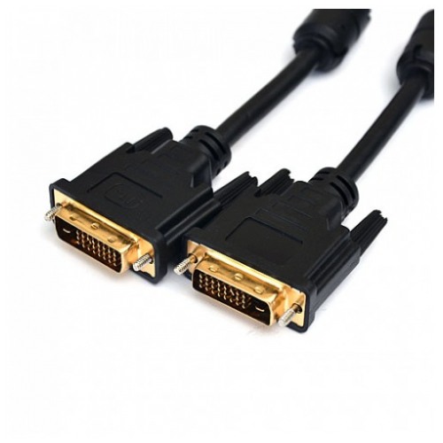 картинка Кабель DeTech DVI M-M (24+1) 1.8m Gold, 30AWG, 2 ferrite от магазина КомпьютерЦентр