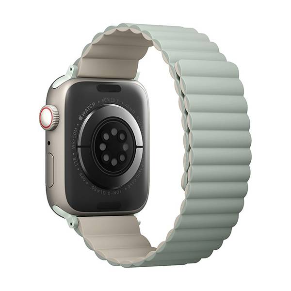 картинка Ремень силиконовый Uniq REVIX для Apple Watch 41/ 40/ 38, цвет шалфей/ бежевый (SAGE/ BEIGE) (41MM-REVSAGBEG) от магазина КомпьютерЦентр