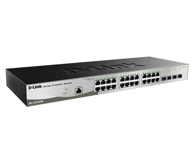 картинка Switch 28-port D-Link DGS-1210-28/ ME/ A2 24G 4SFP управляемый от магазина КомпьютерЦентр