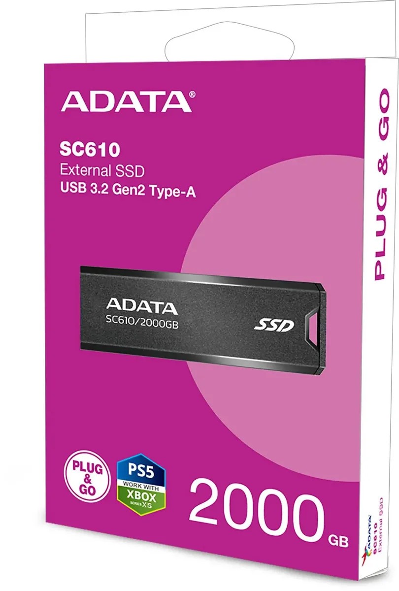 картинка SSD внешний 2Tb A-Data SC610 (SC610-2000G-CBK/ RD), Black от магазина КомпьютерЦентр