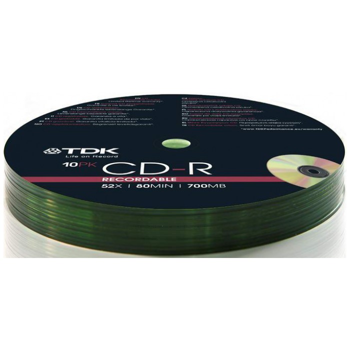 картинка Диски TDK CD-R 700Мb 52x Bulk 10 pcs от магазина КомпьютерЦентр