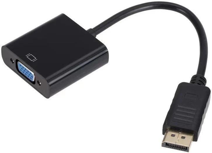 картинка Переходник DisplayPort - VGA Bion BXP-A-DPM-VGAF-015, 20M/ 15F, кабель 15см, позолоченные контакты, черный от магазина КомпьютерЦентр