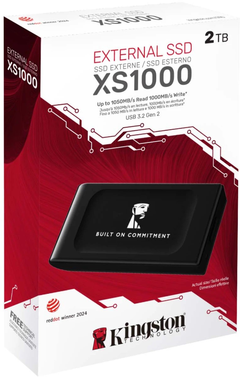 картинка SSD внешний 2Tb Kingston XS1000 USB Type-C 1050/ 1000 МБ/ с (SXS1000/ 2000GA) от магазина КомпьютерЦентр