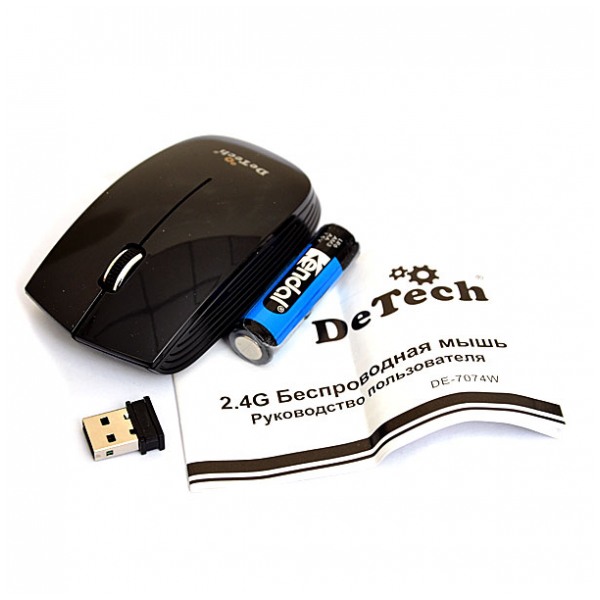 картинка Мышка DeTech DE-7074W Black (DE-7074W) от магазина КомпьютерЦентр