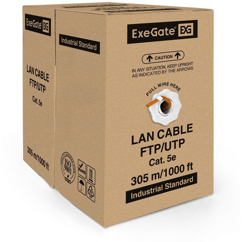 картинка Кабель UTP ExeGate (EX281820RUS) 4 пары кат.5e медь, 24AWG, LSZH, бухта 305м, оранжевый от магазина КомпьютерЦентр