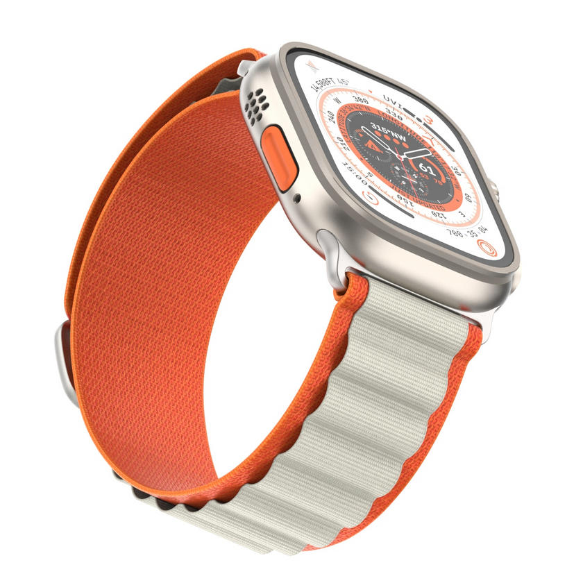 картинка Ремешок Alpine Loop для Apple Watch 42/ 44/ 45/ 49mm Orange-White от магазина КомпьютерЦентр