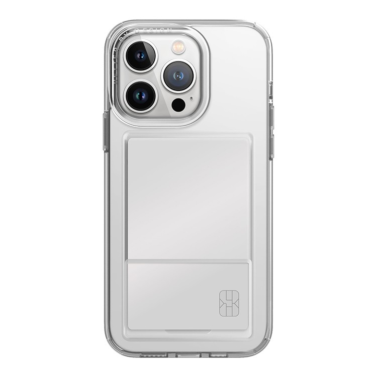 картинка Чехол со слотом под карту Uniq HYBRID AIR FENDER ID для iPhone 15 Pro 6.1'', прозрачный (Transparent) (IP6.1P(2023)-AFIDTRAN) от магазина КомпьютерЦентр