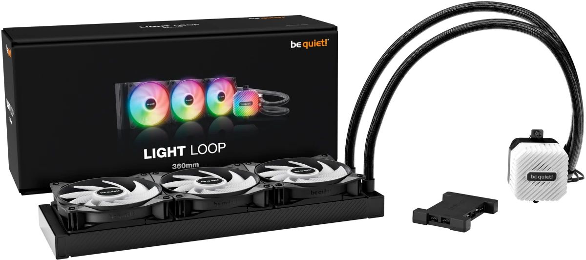 картинка Водяное охлаждение для процессора Water Cooling System be quiet! LIGHT LOOP 360mm (BW022) 250W, Black от магазина КомпьютерЦентр