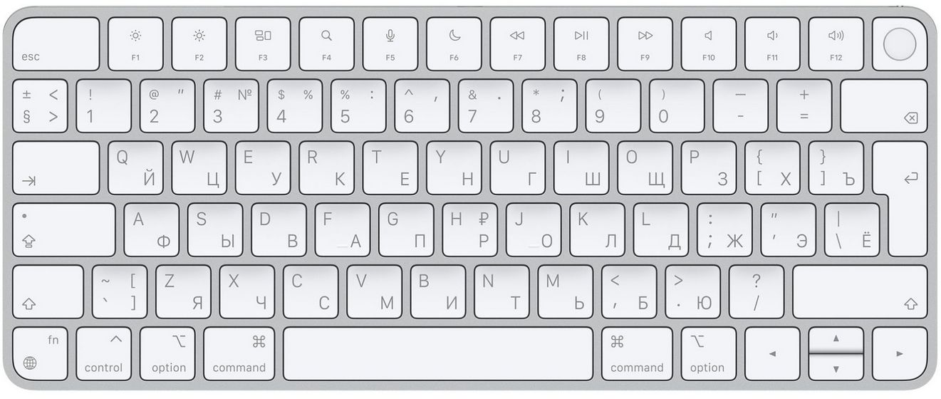 картинка Клавиатура Apple Magic Keyboard с Touch ID, белая (MK293) от магазина КомпьютерЦентр