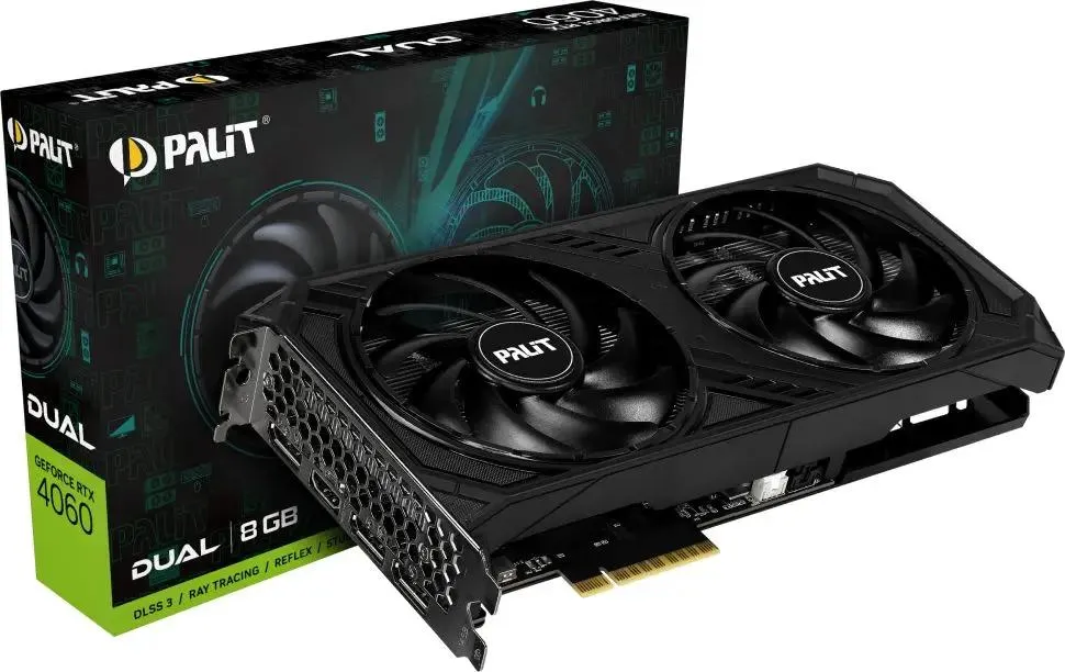 картинка Видеокарта 8Gb GDDR6 GeForce RTX 4060 Palit PCI-E 4.0 RTX4060 DUAL (NE64060019P1-1070D) от магазина КомпьютерЦентр