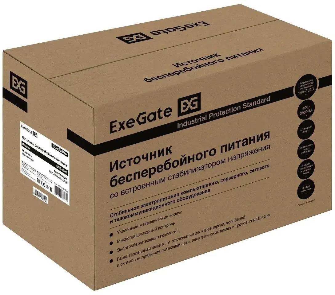 картинка ИБП ExeGate EP212521RUS Power Back UNB-1500 1500VA, Black, 4 евророзетки от магазина КомпьютерЦентр