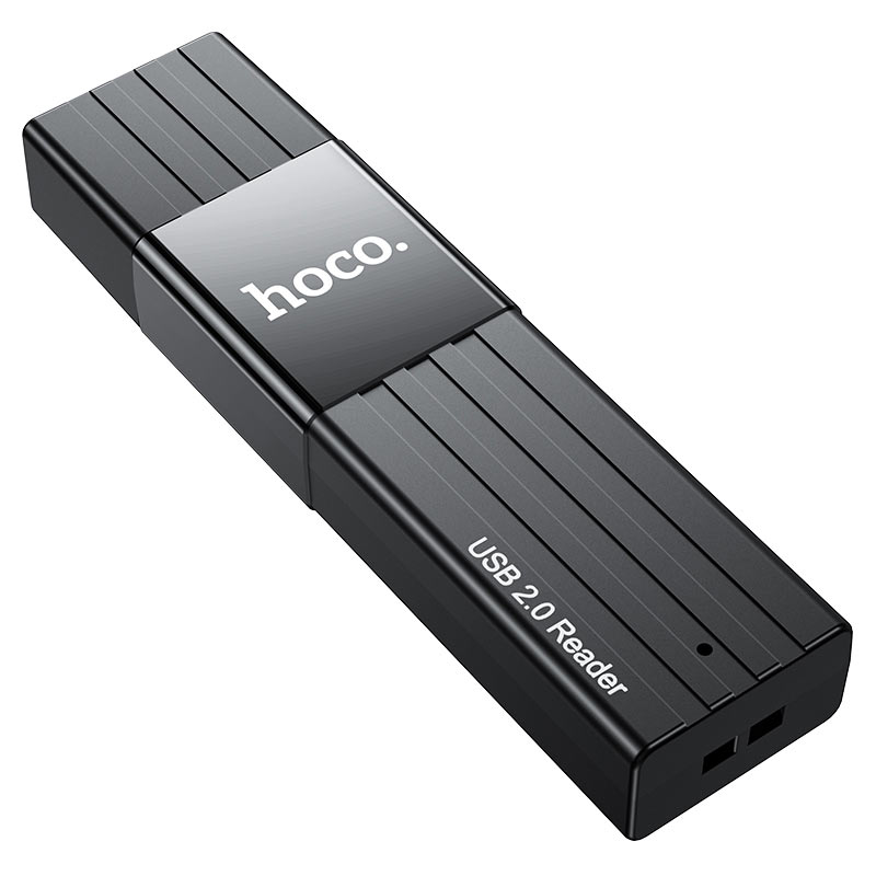 картинка CardReader внешний Hoco HB20 Mindful 2-in-1 USB 3.0 Black от магазина КомпьютерЦентр