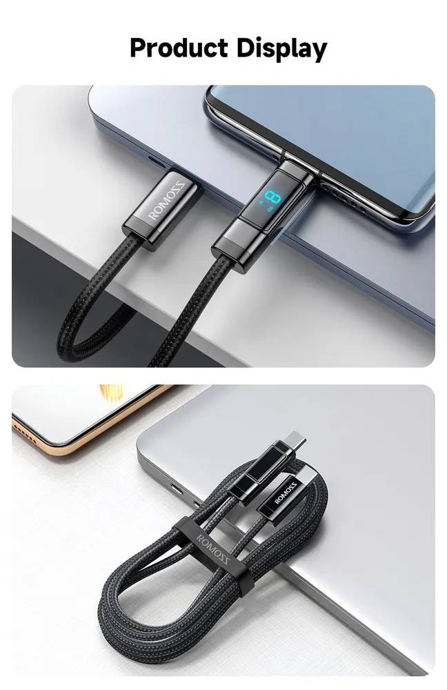 картинка Кабель Type-C 1m Romoss CB323S USB Type-C USB Type-C черный от магазина КомпьютерЦентр