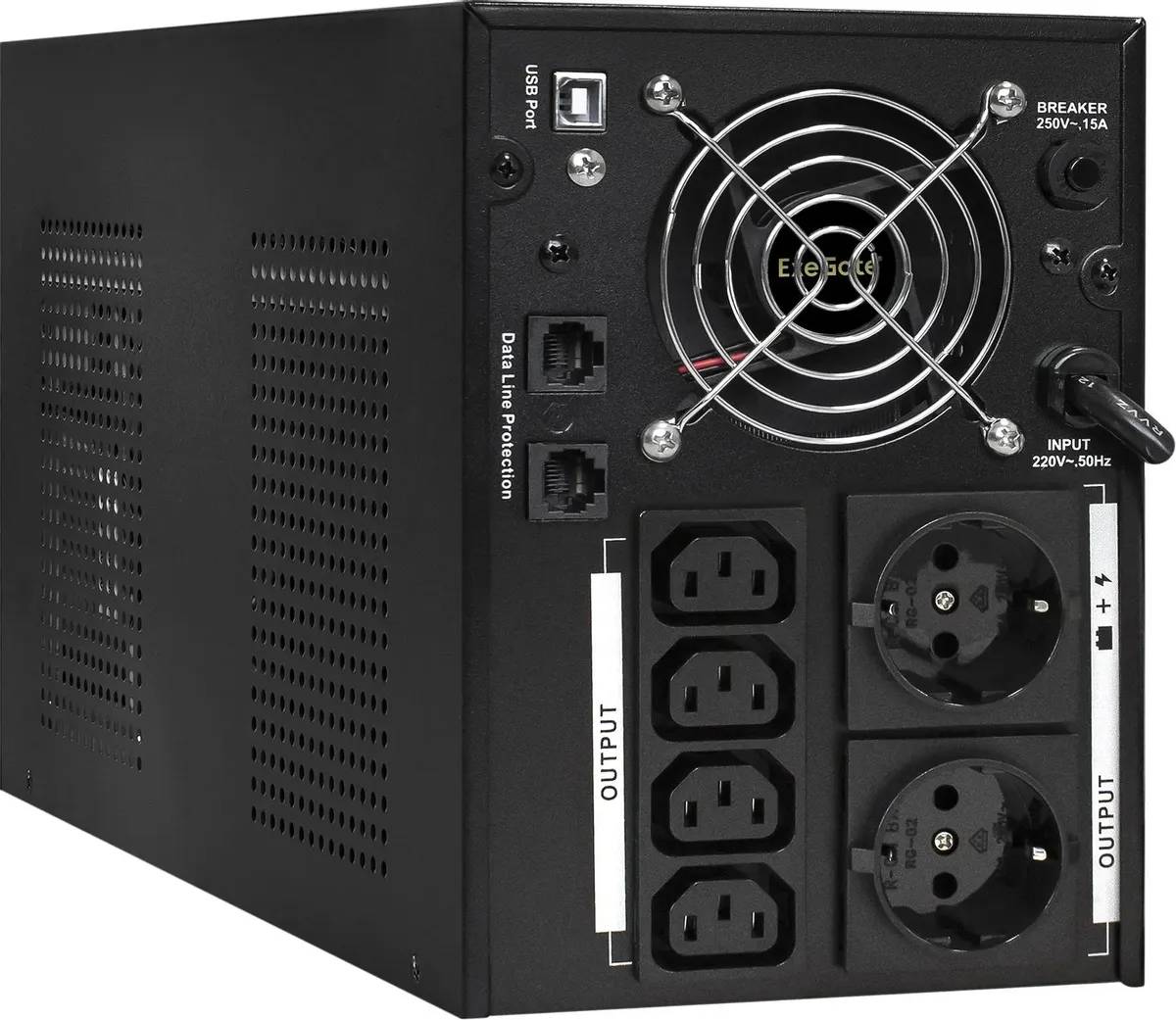 картинка ИБП ExeGate SpecialPro UNB-3000.LED.AVR.2SH.4C13.RJ.USB (EX292615RUS) 3000VA/ 1800W, Black от магазина КомпьютерЦентр