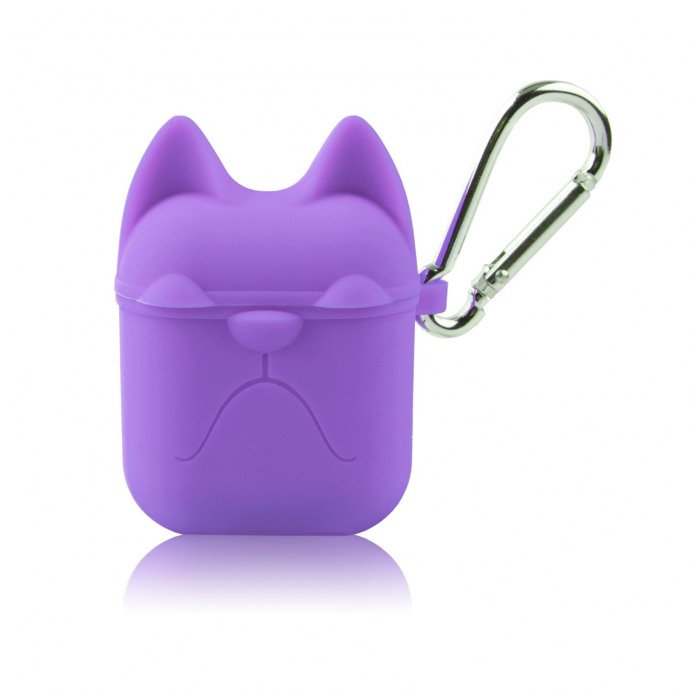 картинка Чехол для AirPods Silicone Case Dog с карабином Purple от магазина КомпьютерЦентр