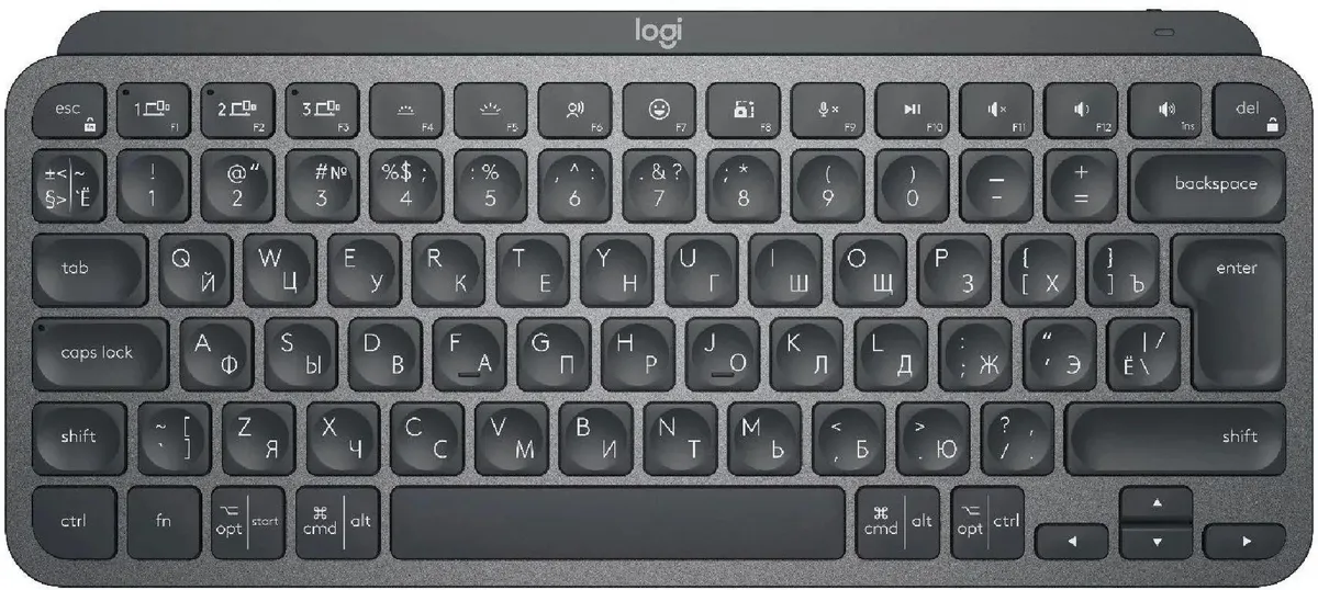 картинка Клавиатура Logitech MX Keys Mini Graphite 920-010501, черный от магазина КомпьютерЦентр