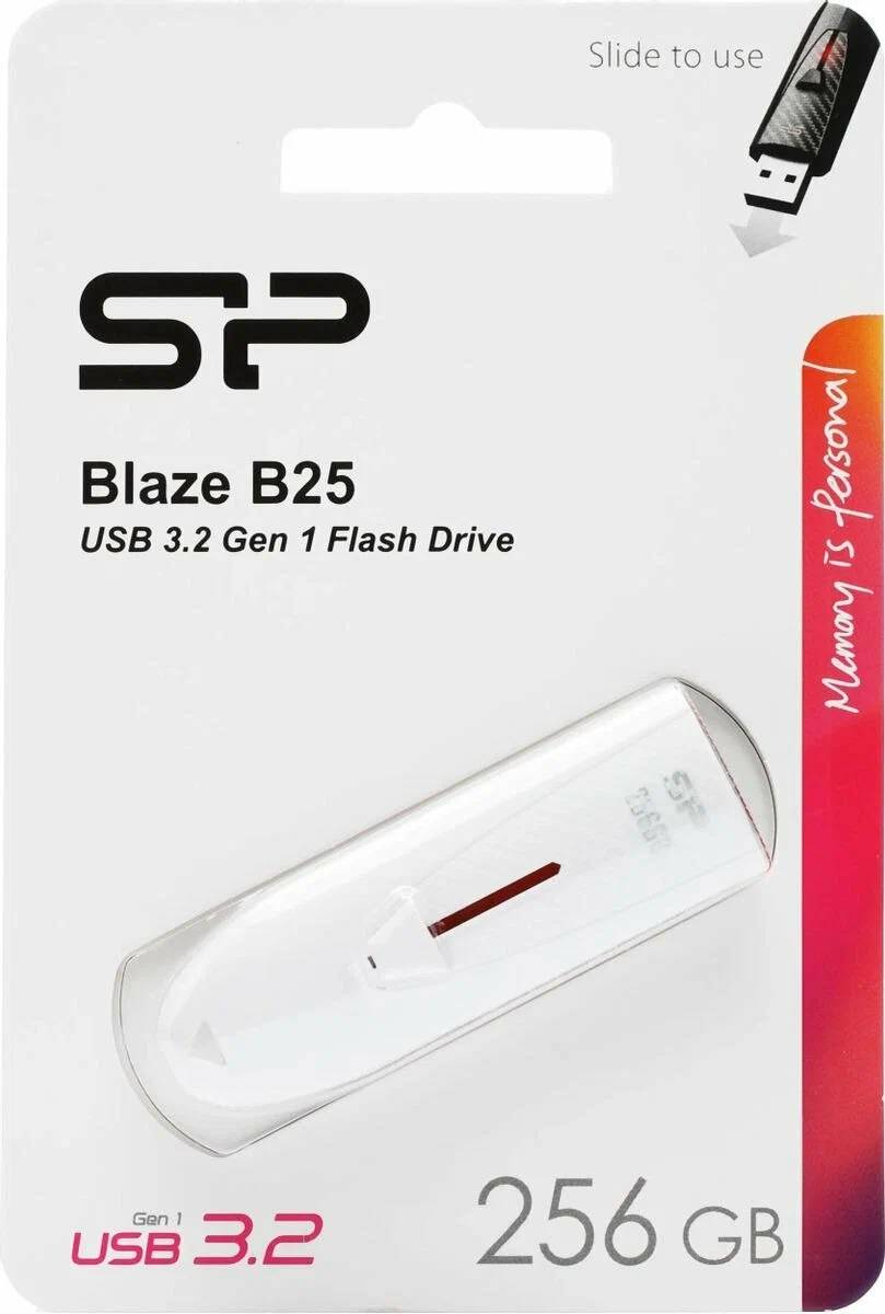 картинка USB3.0 накопитель 256Gb SiliconPower Blaze B25; White (SP256GBUF3B25V1W) от магазина КомпьютерЦентр