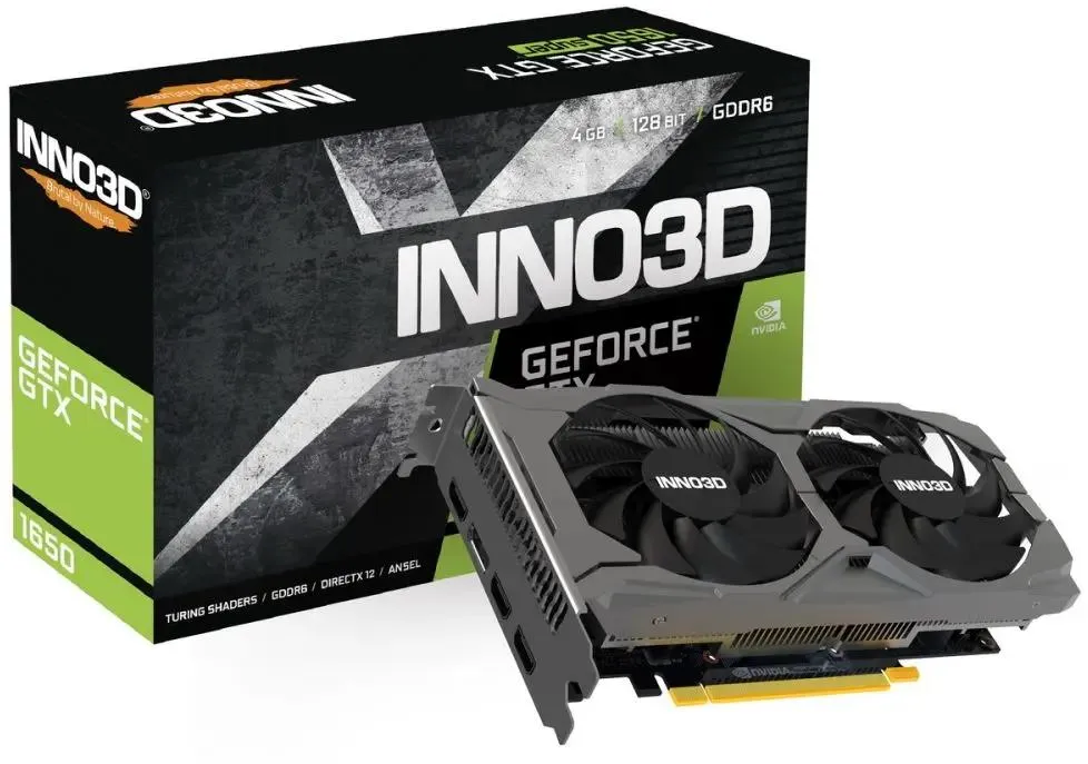 картинка Видеокарта 4GB GDDR6 Inno3D Nvidia Geforce GTX1650 Twin X2 OC V3 RTL (N16502-04D6X-171330N) от магазина КомпьютерЦентр
