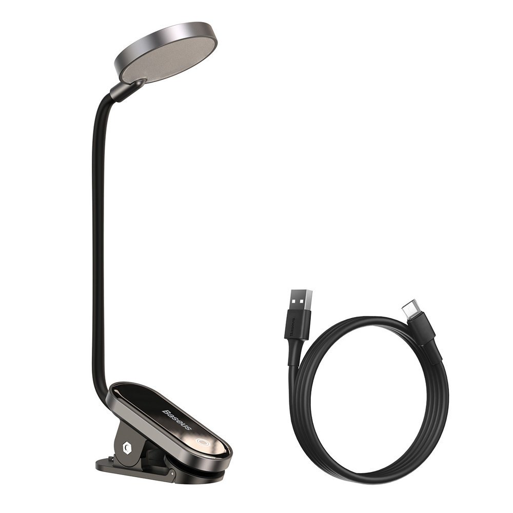 картинка Лампа Baseus универасльная Comfort Reading Mini Clip Lamp Dark Gray (DGRAD-0G) от магазина КомпьютерЦентр