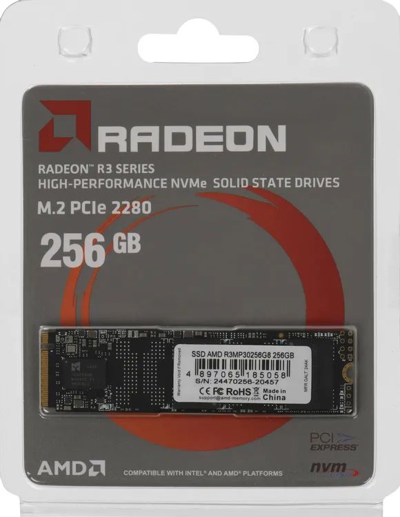 картинка SSD накопитель 256Gb AMD Radeon R3 PCI-E 3.0 M.2 2280 (R3MP30256G8) от магазина КомпьютерЦентр