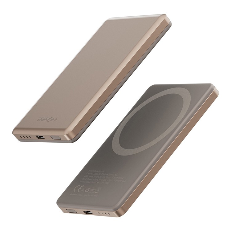 картинка Внешний аккумулятор EnergEA Alupac Mini 5K, 5000 mAh MAGSAFE - золото (Gold) от магазина КомпьютерЦентр