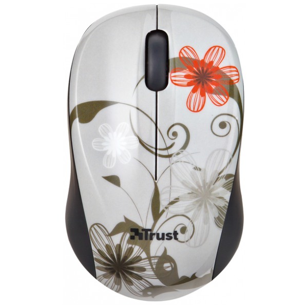 картинка Мышка Trust Vivy Wireless mini Mouse Grey Flower (18247) от магазина КомпьютерЦентр