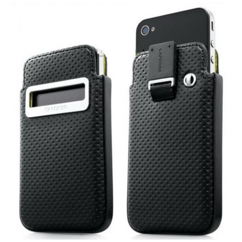 картинка Чехол Capdase Smart Pocket Callid Dot Black/ Green for iPhone 4 (SLIH4-S916) от магазина КомпьютерЦентр
