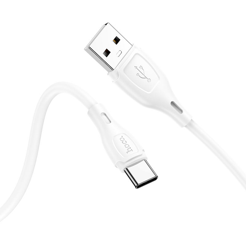 картинка Кабель HOCO X61 Ultimate silicone charging data cable USB to Type-C White от магазина КомпьютерЦентр