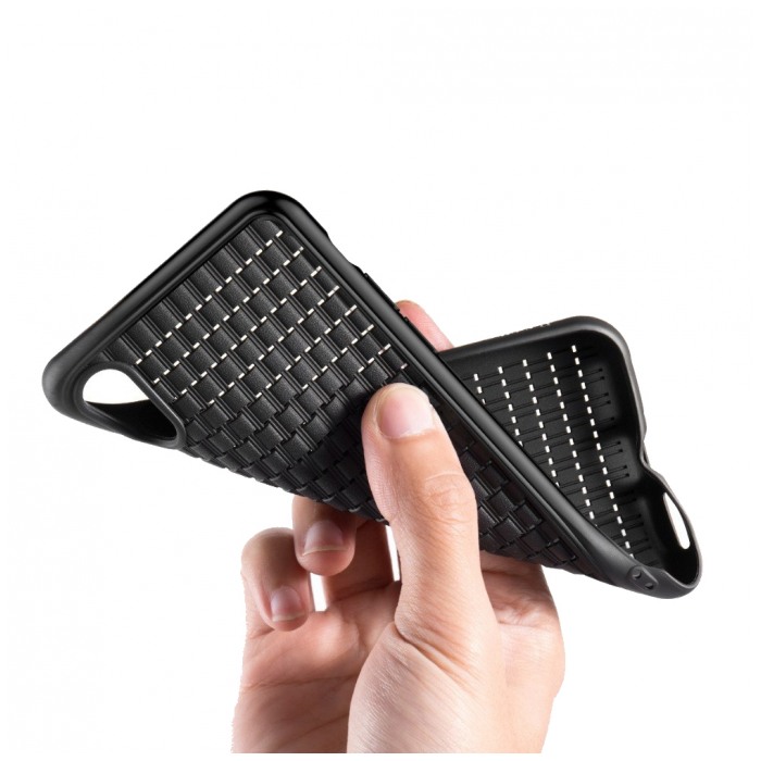 картинка Чехол Baseus Weaving Case Silicone for iPhone XS Max Black (WIAPIPH65-BV01) от магазина КомпьютерЦентр