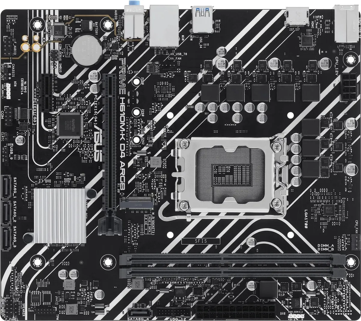 картинка Материнская плата Asus PRIME H610M-K D4 ARGB, LGA 1700, Intel H610, 2xDDR4, mATX от магазина КомпьютерЦентр