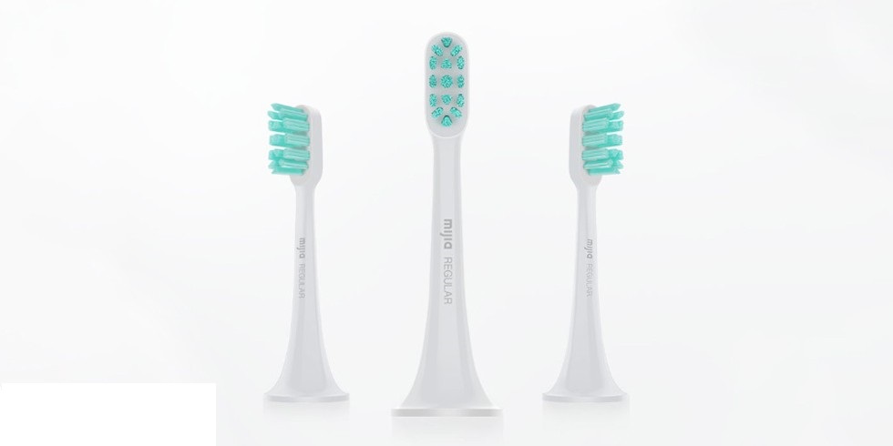 картинка Насадка для зубной электрощётки Xiaomi Miija Smart Sonic Electic Toothbrash (3 шт) DDYST01SKS White от магазина КомпьютерЦентр