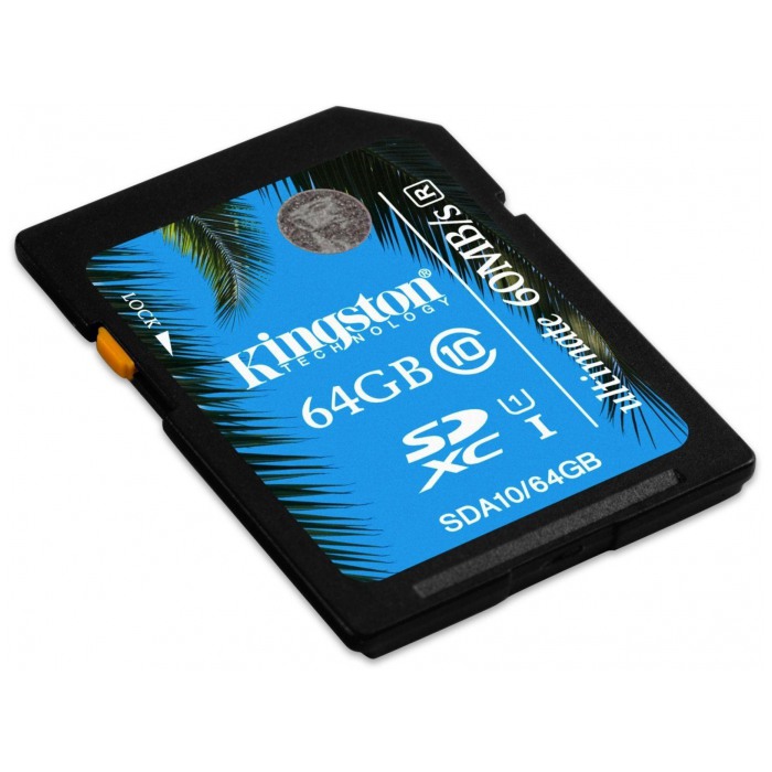 картинка Карта памяти Kingston 64Gb SDXC class 10 UHS-I Ultimate (SDA10/64GB) от магазина КомпьютерЦентр