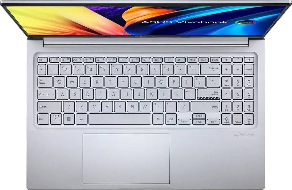 картинка Ноутбук ASUS VivoBook X1505ZA-MA458 15.6'' OLED 120Hz (2880x1620)/  Core i7-12700H/  16Gb/  512Gb SSD/  Intel Iris Xe/  Wi-Fi5/  BT5.1/  Cam/  50Wh/  1.7kg/  Silver от магазина КомпьютерЦентр
