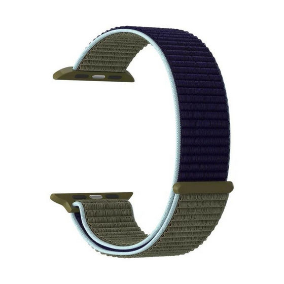 картинка Нейлоновый ремешок для Apple Watch LYAMBDA VEGA DS-GN-02-44-46 Khaki-blue от магазина КомпьютерЦентр