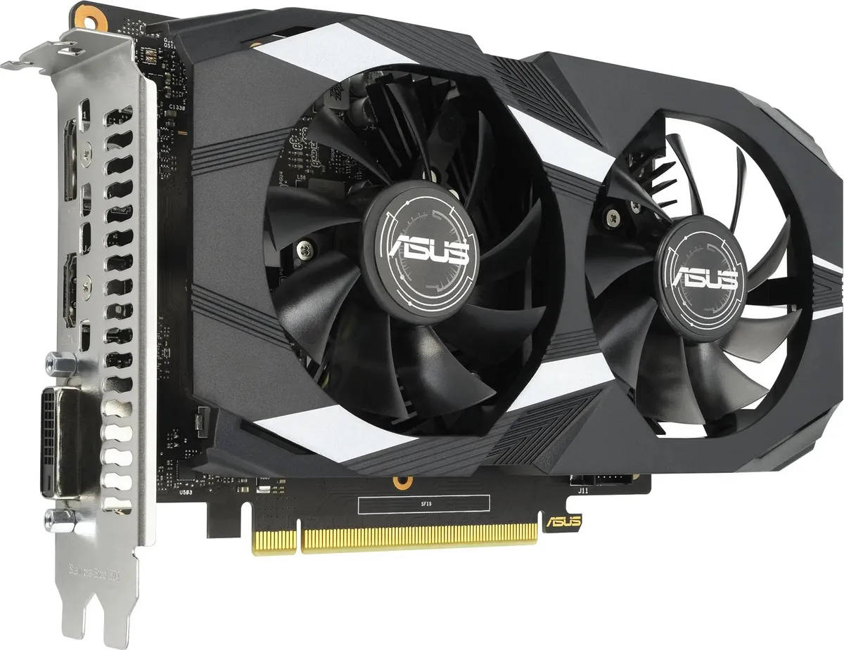картинка Видеокарта 4Gb DDR6 GeForce GTX1650 Dual Asus (DUAL-GTX1650-O4GD6-P-V2) от магазина КомпьютерЦентр