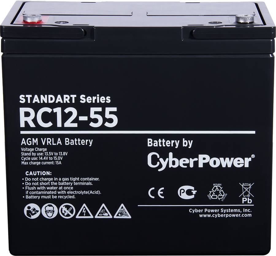 картинка Аккумулятор для ИБП SS CyberPower Standart series RC 12-55 /  12V 55 Ah от магазина КомпьютерЦентр