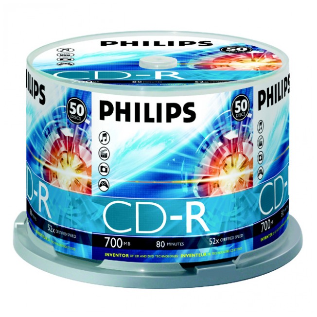 картинка Диски Philips CD-R 700Мb 52x 50pcs Cake от магазина КомпьютерЦентр
