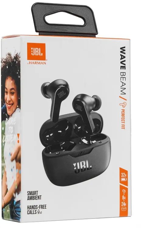 картинка Bluetooth гарнитура JBL Wave Beam Black Вкладыши беспроводные (JBLWBEAMBLK) от магазина КомпьютерЦентр