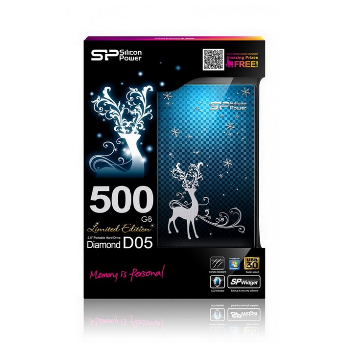 картинка Жесткий диск внешний SiliconPower 500Gb Diamond D05 2.5″ Limited Edition USB3.0 (SP500GBPHDD05S3T-LE) от магазина КомпьютерЦентр