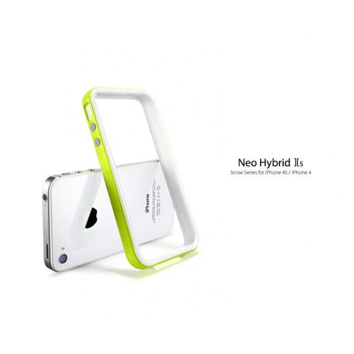 картинка Чехол SGP Case Neo Hybrid 2S Snow Series Lime for iPhone 4/ 4S (SGP08356) от магазина КомпьютерЦентр
