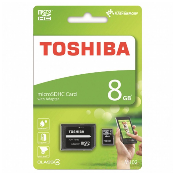 картинка Карта памяти Toshiba 8Gb microSDHC Class 4 M102 + Adapter (THN-M102K0080M2) от магазина КомпьютерЦентр