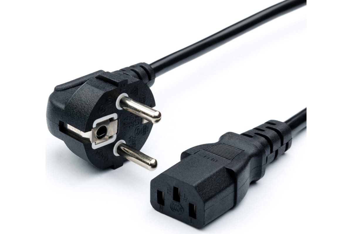 картинка Кабель питания GoPower евровилка CEE 7/ 7-C13 1.8м ПВХ 0.75мм черный (1/ 10/ 160) (00-00024054) от магазина КомпьютерЦентр