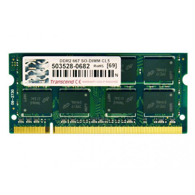 картинка Оперативная память Transcend SO-DIMM DDR2 1Gb 667MHz PC2-5300 от магазина КомпьютерЦентр