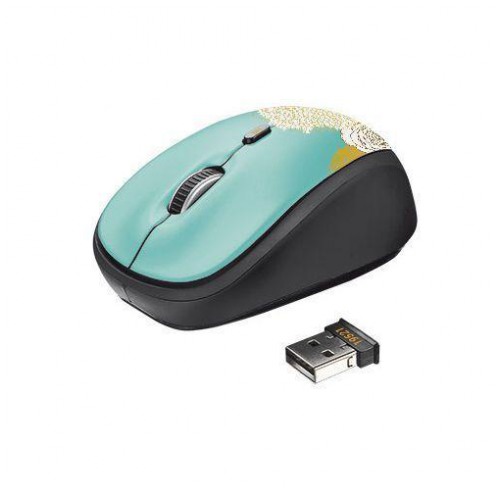 картинка Мышка Trust Vivy Wireless mini Mouse Blue Flower (19521) от магазина КомпьютерЦентр