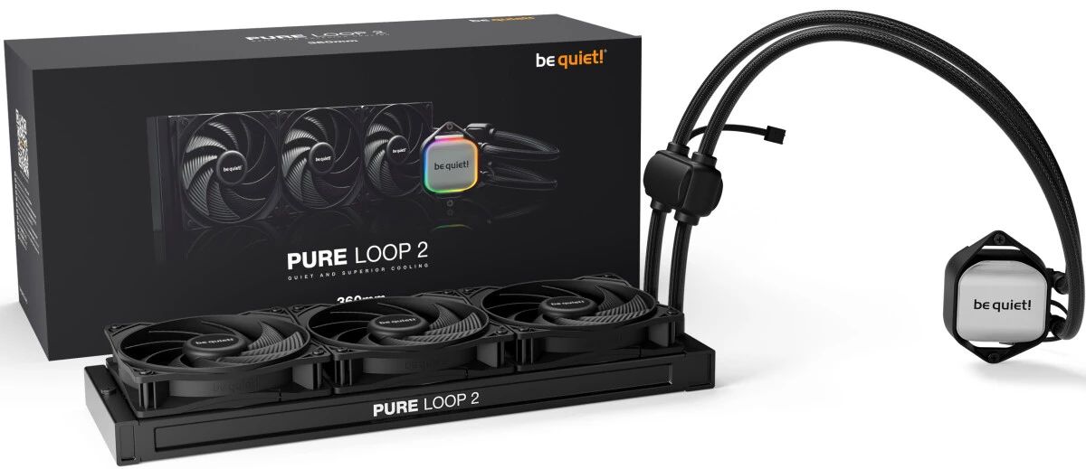 картинка Водяное охлаждение для процессора be quiet! Pure Loop 2 360mm (BW019) 280W, Black, ARGB Pump от магазина КомпьютерЦентр